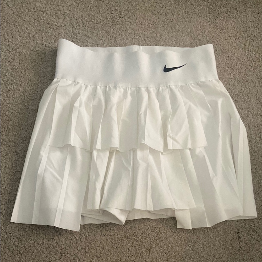 Nike White Layered Pleated Tennis Skort